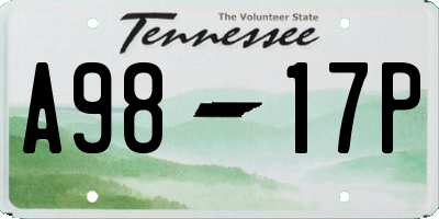 TN license plate A9817P