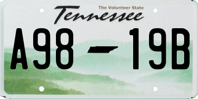 TN license plate A9819B