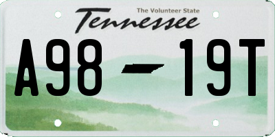 TN license plate A9819T