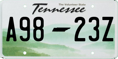 TN license plate A9823Z