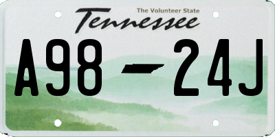 TN license plate A9824J
