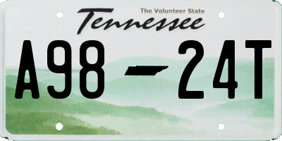 TN license plate A9824T