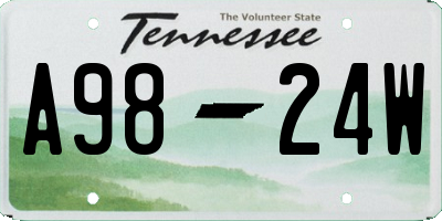 TN license plate A9824W