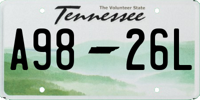 TN license plate A9826L