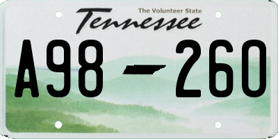 TN license plate A9826O