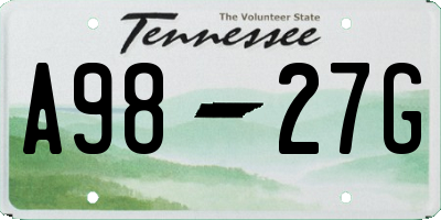 TN license plate A9827G