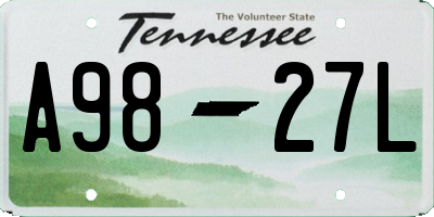 TN license plate A9827L