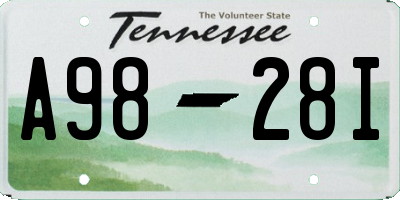 TN license plate A9828I