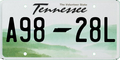 TN license plate A9828L