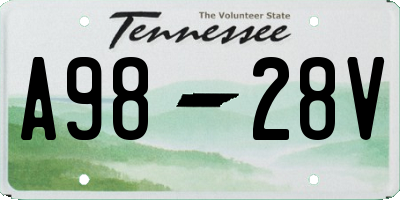 TN license plate A9828V