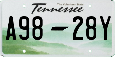 TN license plate A9828Y