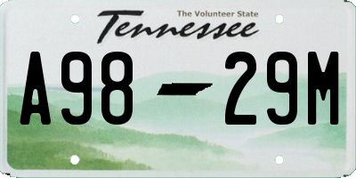 TN license plate A9829M