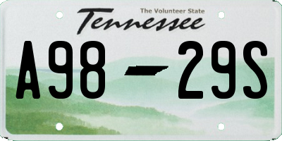 TN license plate A9829S