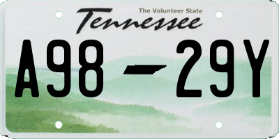 TN license plate A9829Y
