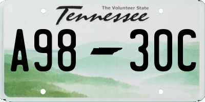 TN license plate A9830C