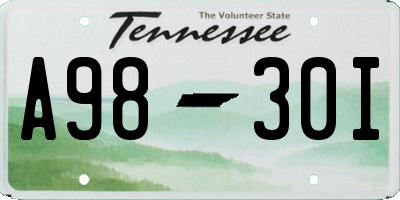 TN license plate A9830I