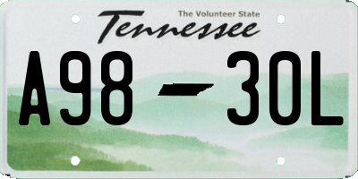 TN license plate A9830L