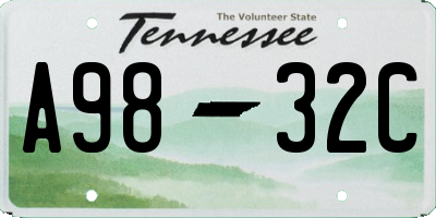TN license plate A9832C