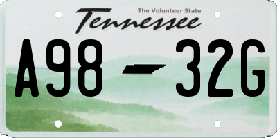 TN license plate A9832G