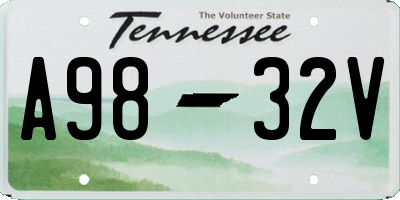 TN license plate A9832V