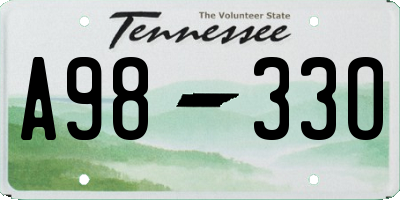 TN license plate A9833O