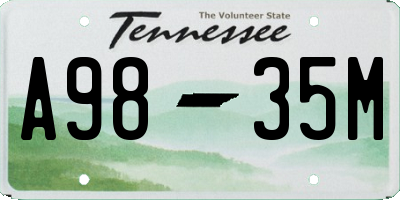 TN license plate A9835M