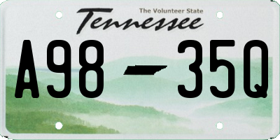 TN license plate A9835Q