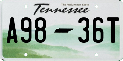 TN license plate A9836T