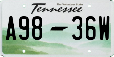 TN license plate A9836W