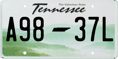 TN license plate A9837L