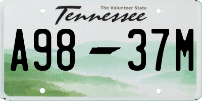 TN license plate A9837M