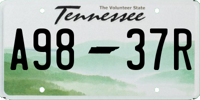TN license plate A9837R