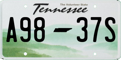 TN license plate A9837S