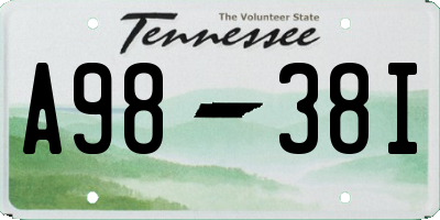 TN license plate A9838I