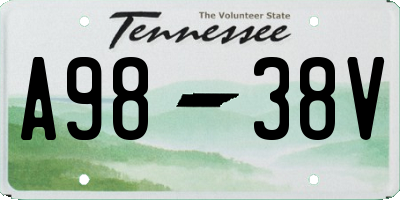 TN license plate A9838V