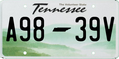 TN license plate A9839V