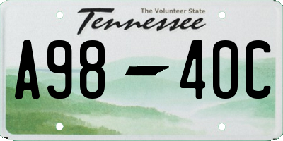 TN license plate A9840C