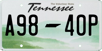 TN license plate A9840P