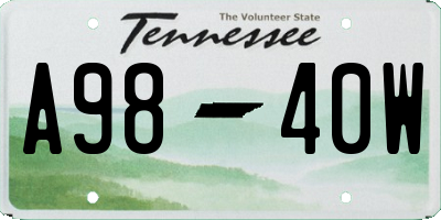 TN license plate A9840W