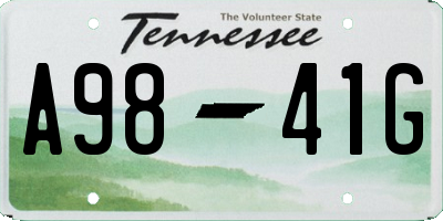 TN license plate A9841G