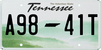 TN license plate A9841T