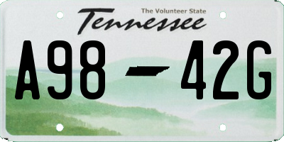 TN license plate A9842G