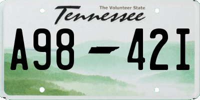 TN license plate A9842I