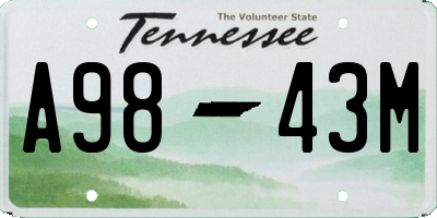 TN license plate A9843M
