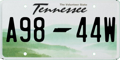 TN license plate A9844W