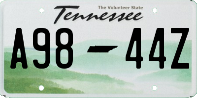TN license plate A9844Z