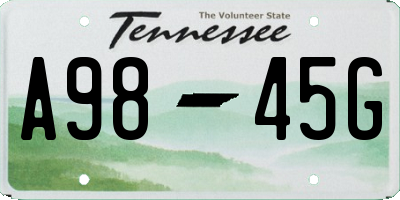 TN license plate A9845G