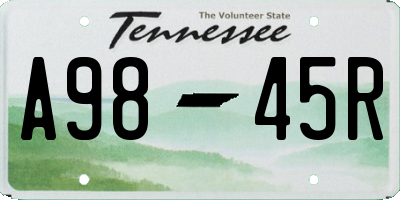 TN license plate A9845R