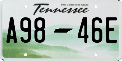 TN license plate A9846E
