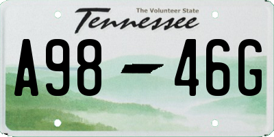 TN license plate A9846G